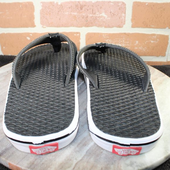 Vans Black and White Flip-Flops - Picture 4 of 7